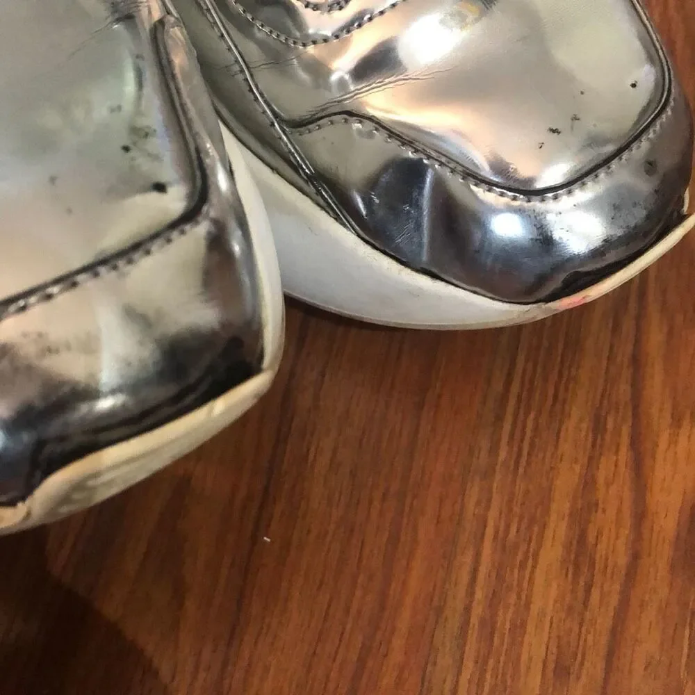 Stella McCartney silver Text sole sneakers, size 7
